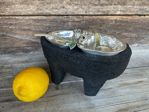 JAGUAR VOLCANIC ROCK SALSA BOWL.