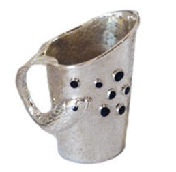 FISH HANDLE CREAMER WITH SEMI-PRECIOUS STONE INLAY