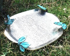 SQUARE TRAY WITH VERDIGRIS PATINA DETAIL