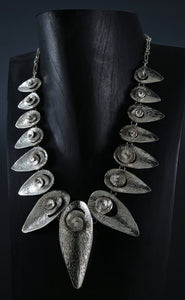 STERLING SILVER ARTICHOKE LEAF LONG NEKLACE