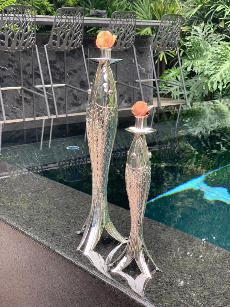 RESTYLED LARGISH & SMALLISH FISH CANDLEHOLDER   (LARGE)
