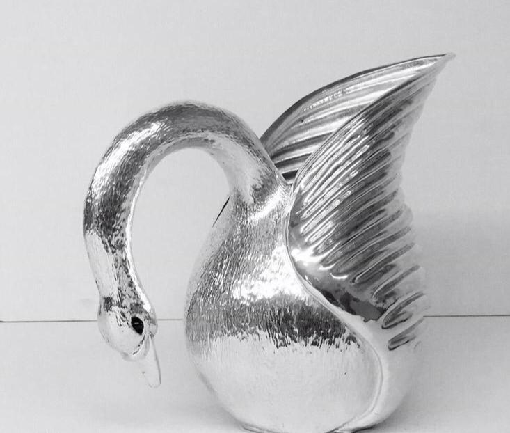 STERLING SILVER  SWAN PITCHER.